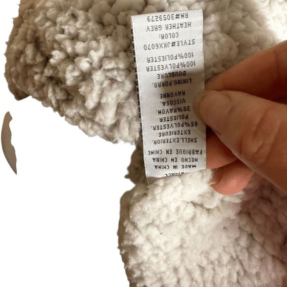 Thread & Supply gray sherpa lined open front cardigan Small - Picture 8 of 9